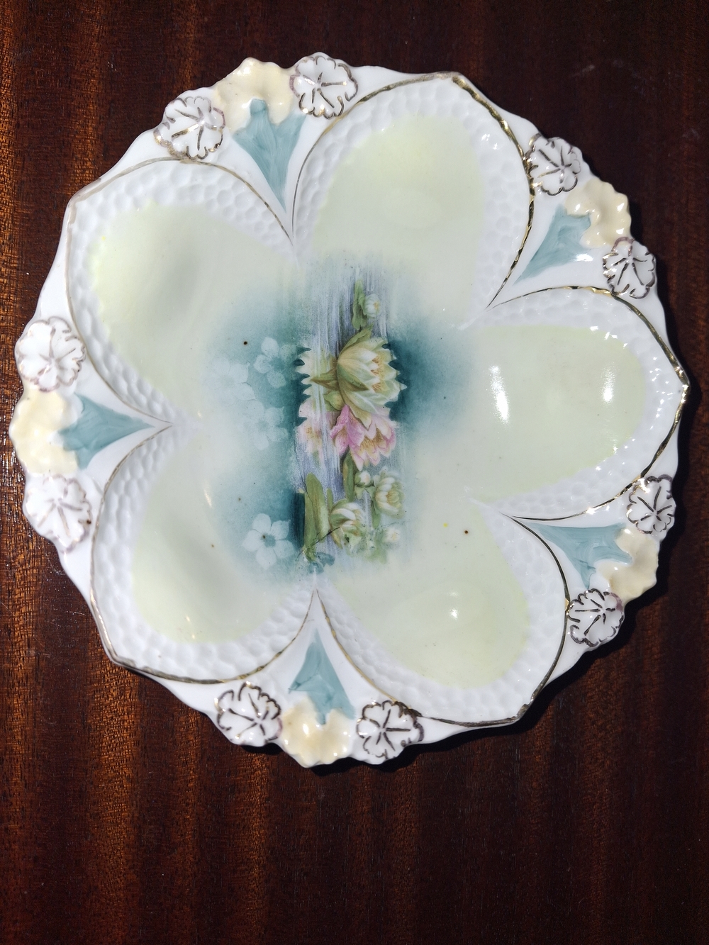 Very Very Rare Porcelain Handpainted Small Plate RS Prussia 24kt Gold Enlay 1811